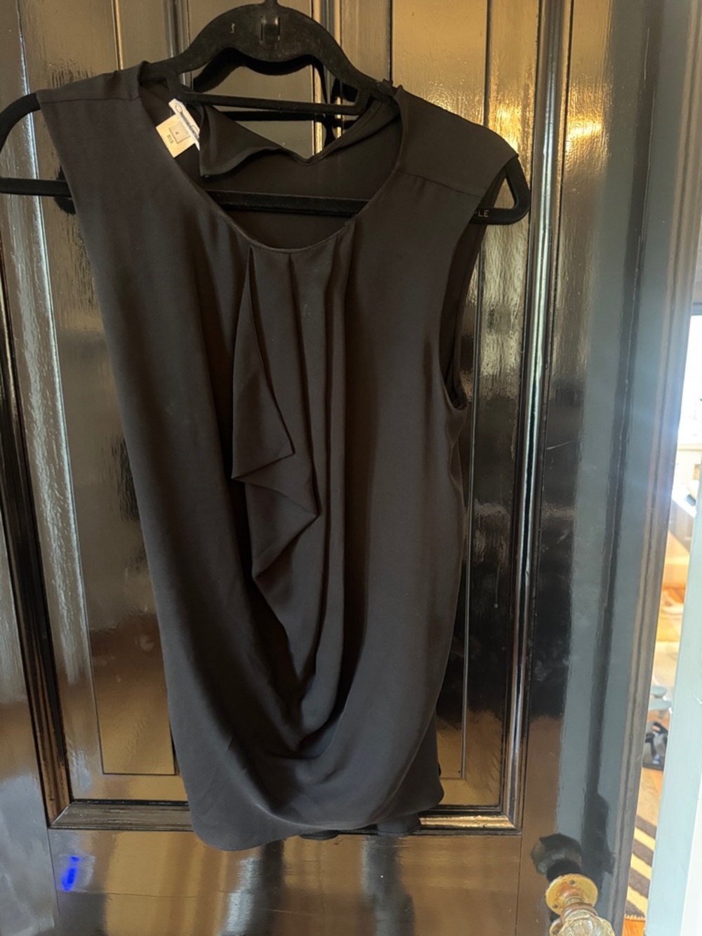 Oscar De La Renta Sleeveless Black Draped Women’s Dress